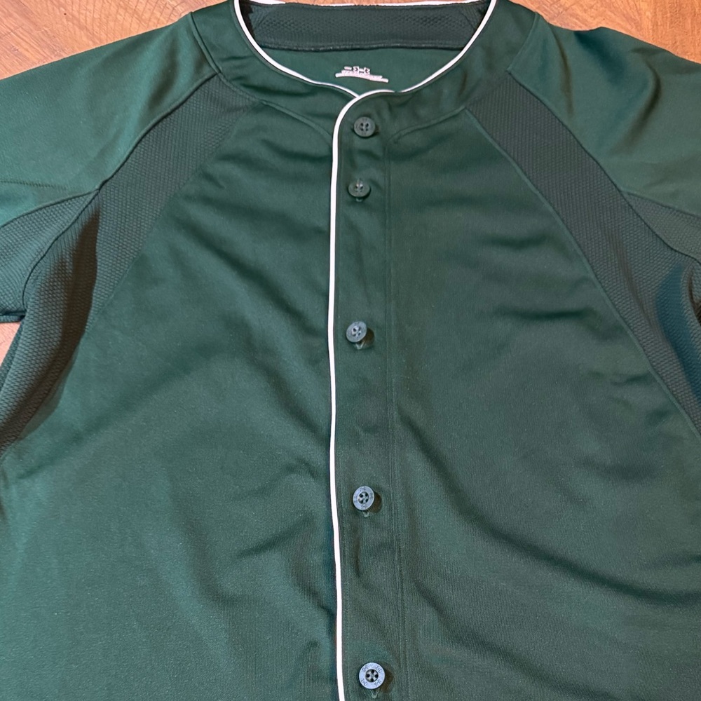 Under Armour Men's Dark Green Button-Up Baseball Jersey NWT - Picture 4 of 9